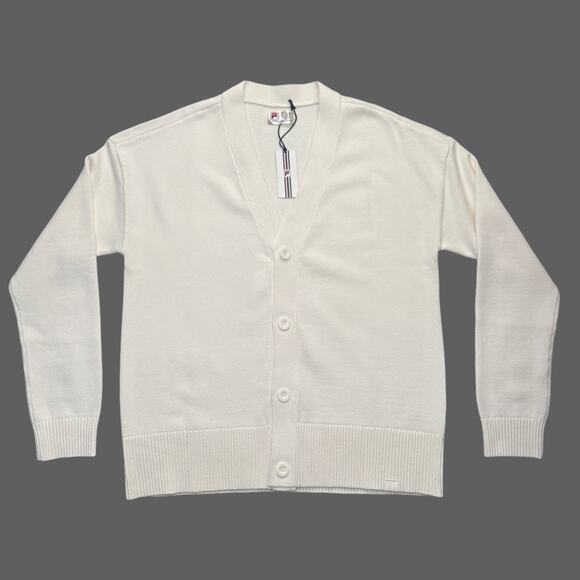 Fila Casa Baseline Cardigan White Size Medium NWT Unisex